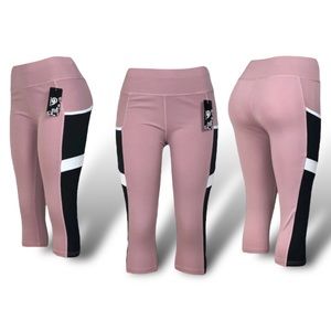 Women's Capri Pants Yoga Gym Casual Running Jogging Capri Leggings with Pockets